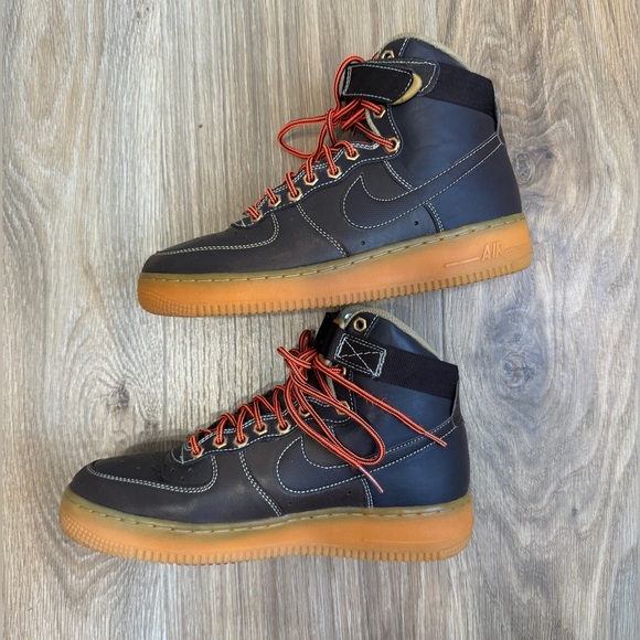 Nike Air Force 1 Mid High Youth 653998-200 Baroque Brown Leather Size 6.5 Y LNC - Picture 6 of 6